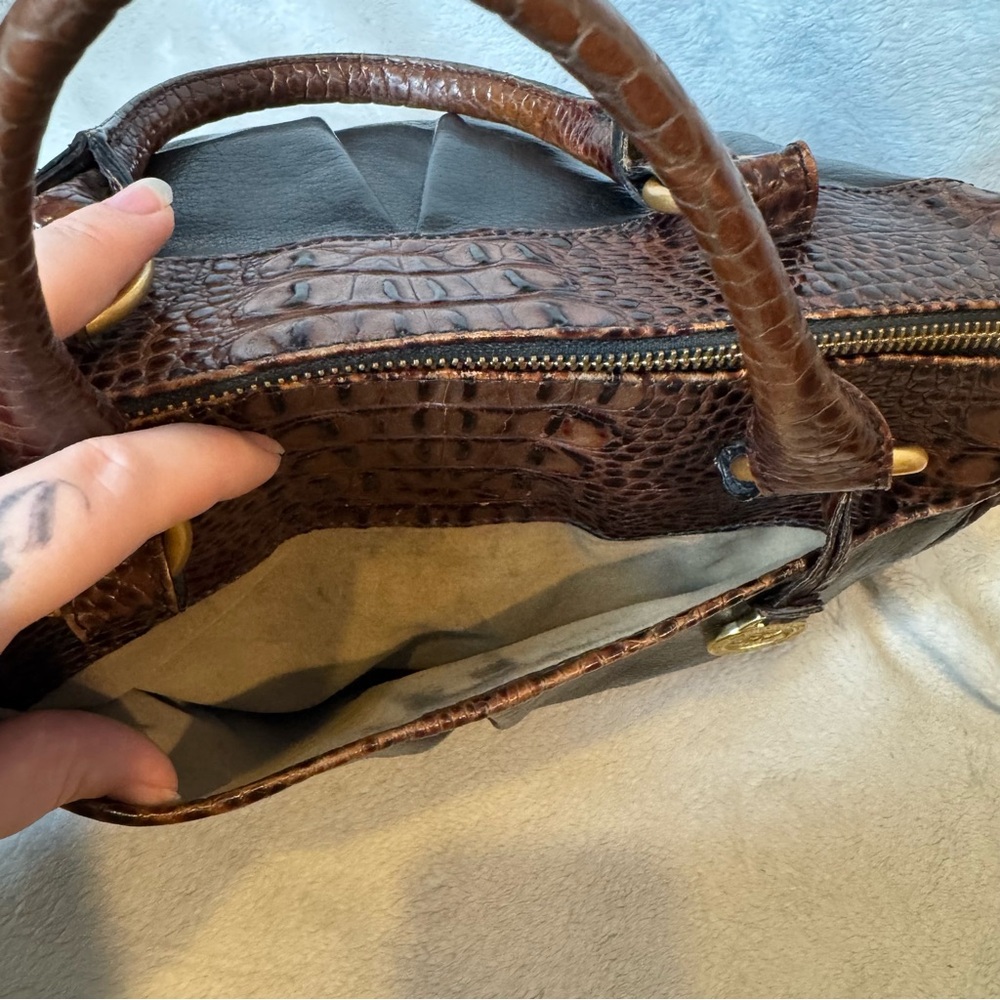 Brahmin vintage Tuscan crocodile black brown leather bag purse - Picture 11 of 14